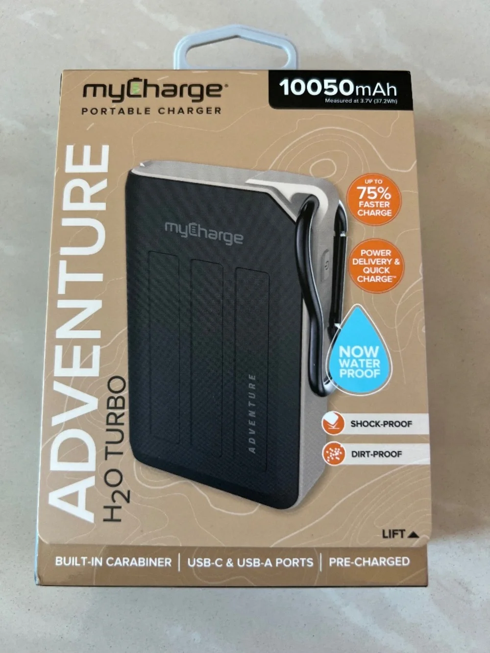 #2915 myCharge Adventure H2O Turbo portable charger 10,050 mAh